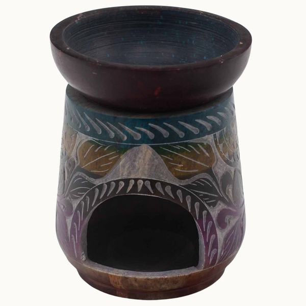 Large Colourful Soapstone Oil Burner | Elephant
