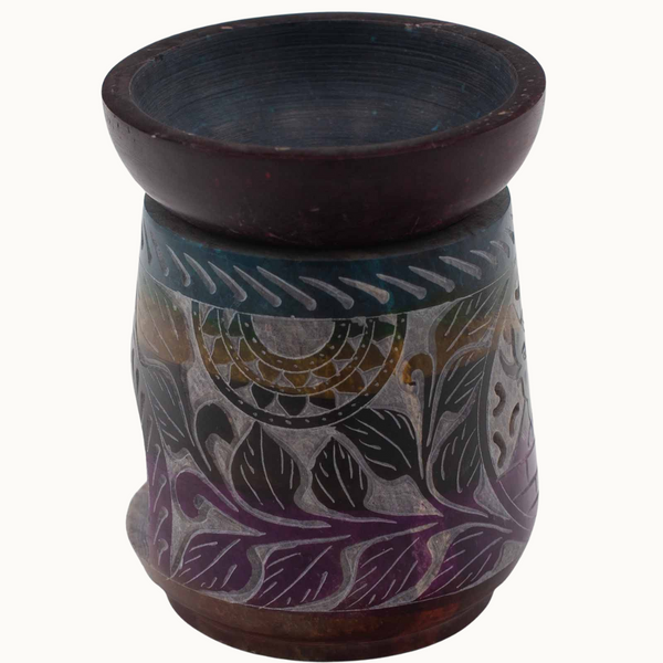 Large Colourful Soapstone Oil Burner | Elephant