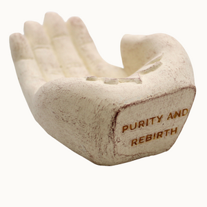 Hand Incense Burner | Stoneware | Lotus (White)