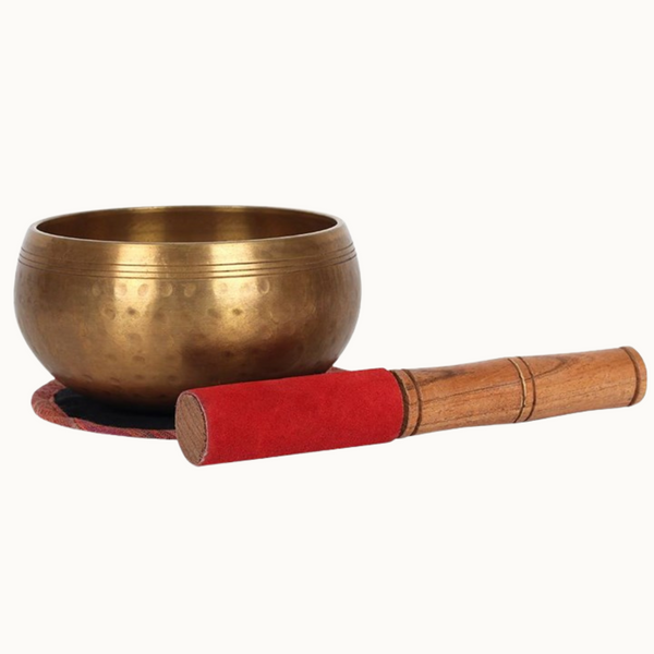 Beaten Brass Singing Bowl Set 12cm