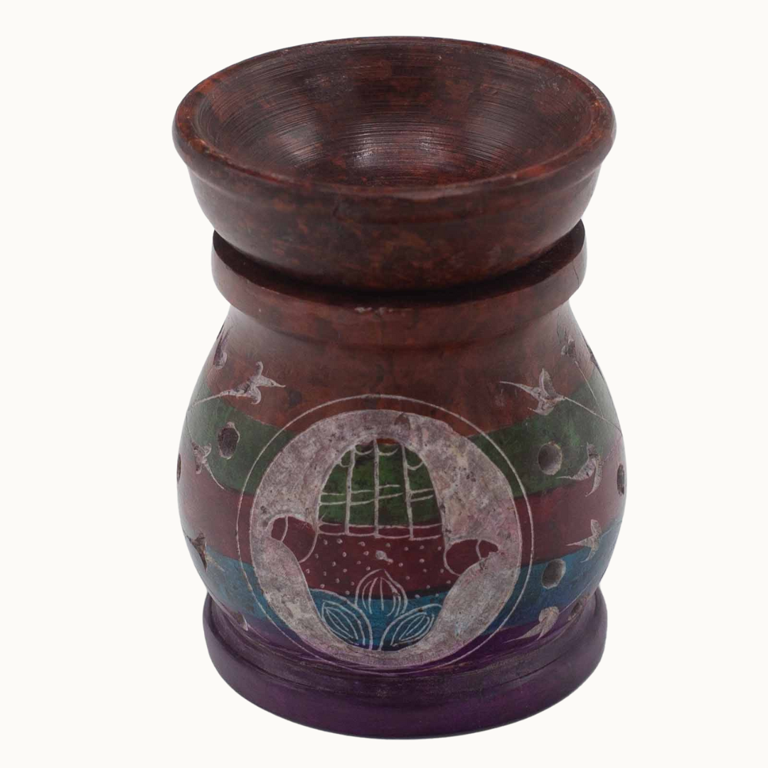 Colourful Soapstone Oil Burner | Hamsa