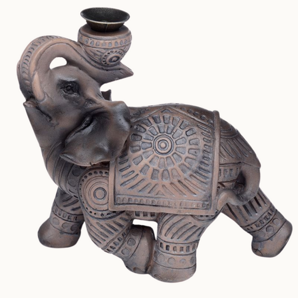 Wood Effect Elephant Backflow Incense Burner