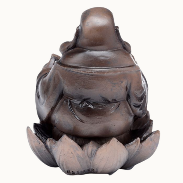 Wood Effect Laughing Buddha Backflow Incense Burner