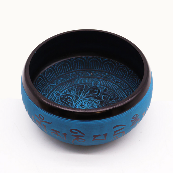 Blue Five Buddha Mantra Singing Bowl 16cm