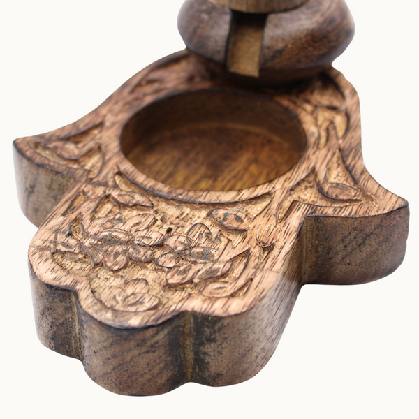 Hamsa Mango Wood Backflow Burner