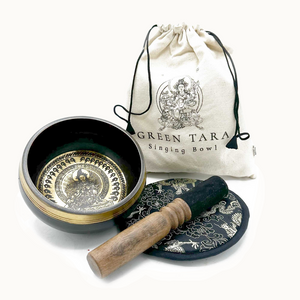 Green Tara Singing Bowl Gift Set 14cm